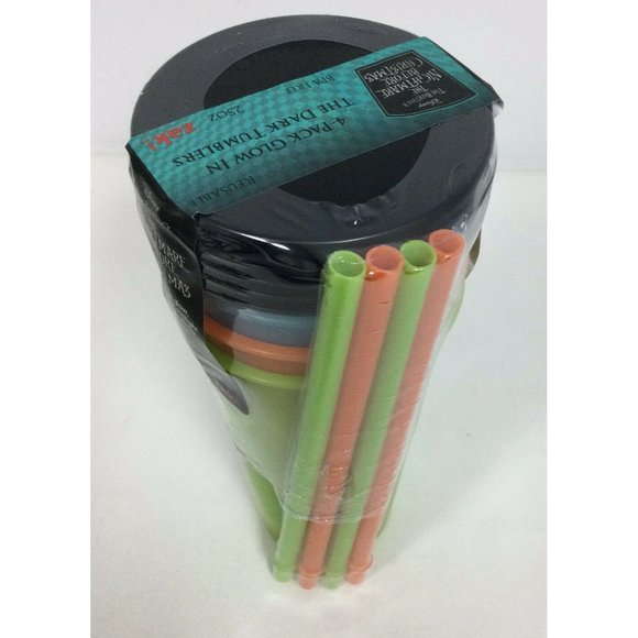Zak Nightmare Before Christmas Halloween Glow Tumblers Straws 4 PK Reusable - Picture 4 of 5